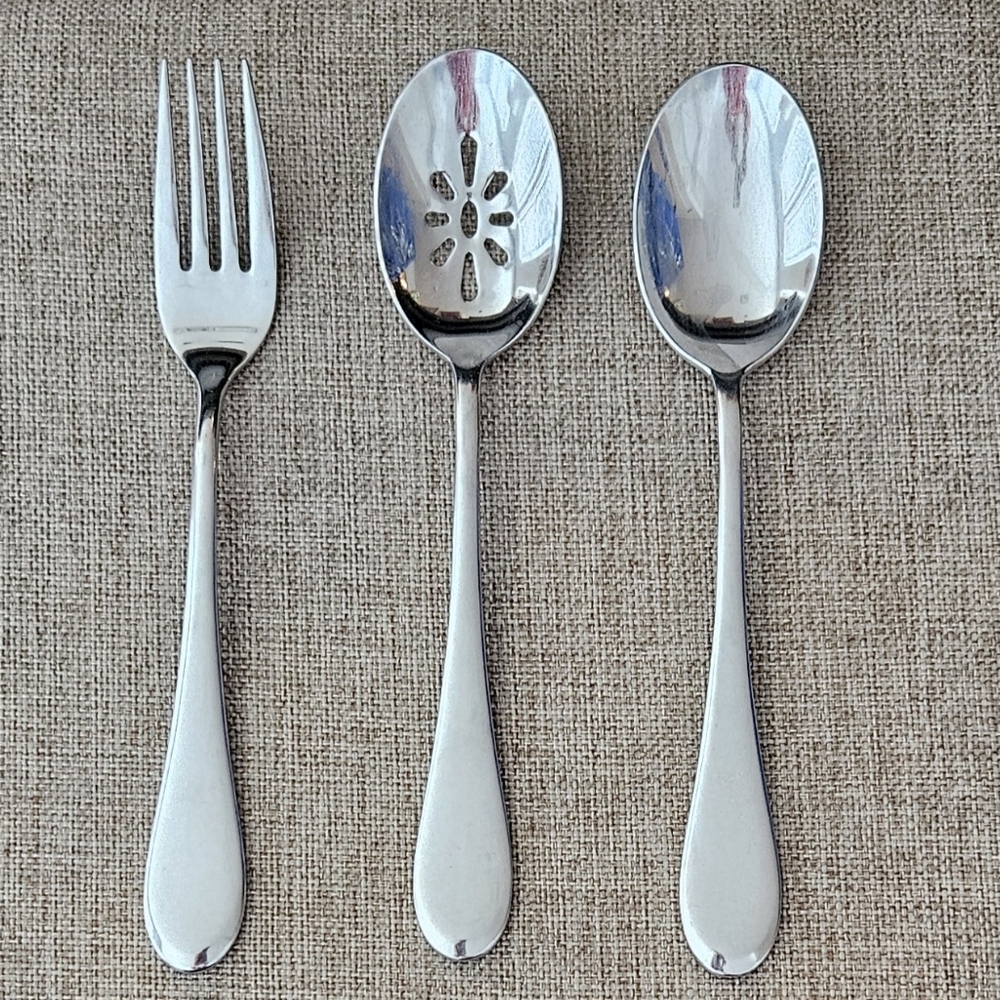 Oneida Icarus Glossy Serving Spoons & Fork Set